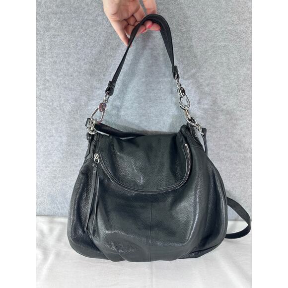 Margot New York Black Pebbled Leather Satchel and Crossbody Boho Western Classic - Picture 3 of 10